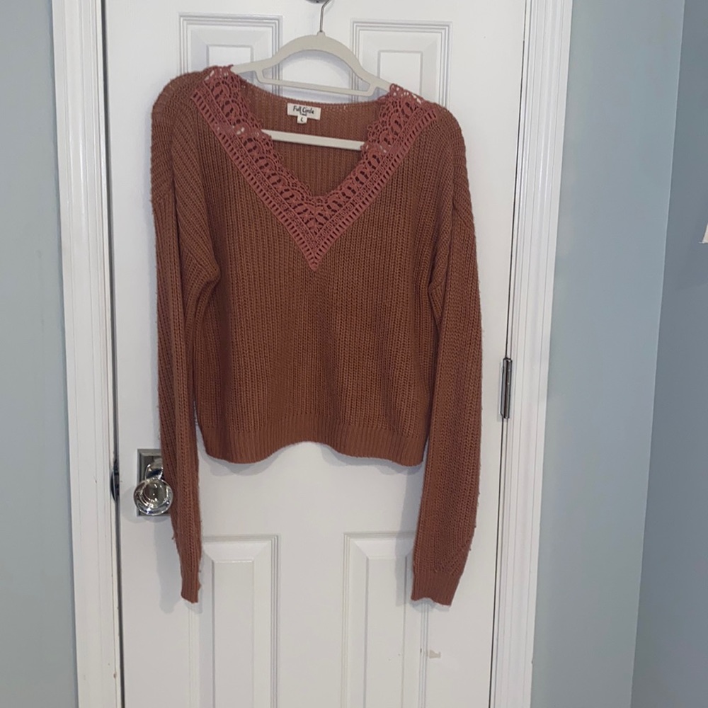Burnt Orange Cropped Sweater